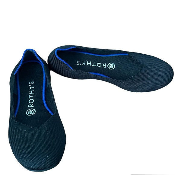 Rothy's Shoes - Rothy’s The Flat Ballet Shoe Washable Comfortable Blue Trim Round Toe Size 7